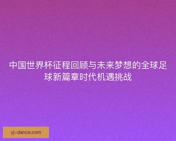 中国世界杯征程回顾与未来梦想的全球足球新篇章时代机遇挑战